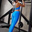 RUNNING GIRL Leggings with Pockets for Women,High Waist Athletic Yoga Pants with Tummy Control Buttery Soft (Blue, M)