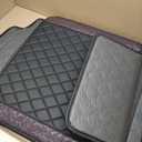 Universal Car Floor Mats,Faux Black Leather with Pink Diamond Carpet Glitter Crystal Rhinestones All Weather Waterproof Auto Liners Foot Pads Set