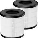 PU-P05/AC201B True HEPA Replacement Filter for FULMINARE PU-P05 Air Purifier and Purivortex AC201B Air Purifier, 3-in-1 H13 True HEPA Air Filters for Dust Smoke Pollen, 2-Pack(Not fit for T10)