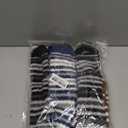 BenSorts Men Slipper Socks with Grips House Home Cabin Gripper Socks Non Slip Christmas Gift 5 Pack Black Grey Blue Stripes, Size: 6-13