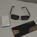 FEISEDY Retro Polarized Aviator Sunglasses for Women Men Vintage Square Sunglass With Classic Style B0259 (Black/Black)