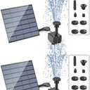 AISITIN Solar Water Pump for Water Feature Outdoor, DIY Solar Fountain Kit with 6 Nozzles and 9.8ft Power Cord, Solar Powered Water Fountain Pump for Bird Bath, Ponds, Garden, Fish Tank, 2 Packs
