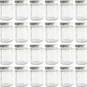 190ml 6oz Hexagon Glass Jars, Pack of 24 Sets With Silver Lids for Jam, Honey, Jelly, Candy, Candle, Wedding Favors, Baby Shower, Spice, Crafts, Party Favors, Samples