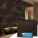 Art3d 12-Pack Acoustic Wood Slat Panel & Ceiling Tile, 2 x 2 ft, Walnut