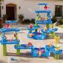 3-Tier 4 Areas Water Table for Kids 3-5, Summer Outdoor Beach Sensory Activity Playset Kids Sand and Water Table Toys, Birthday Gifts for Boys and Girls 3 4 5 6 7 8