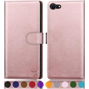 SUANPOT for iPhone 7/8/SE2/SE 3rd 2020/2022 4.7" RFID Blocking Wallet case Credit Card Holder,Flip Book PU Leather Phone case Cover Cellphone Women Men for Apple iPhone SE3 case Wallet Rose Gold