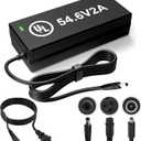 Hyleton 48V Lithium Battery Charger  UL Certified 54.6V 2A Fast Charger for Electric Bike, with Auto Shutoff, Intelligent Temperature Control & Fire-Resistant Case