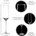 BACLIFE Champagne Flutes - Hand Blown Elegant Champagne Glasses Set of 6 - Unique Gift for Mother's Day, Birthday, Wedding - Ideal for Wine Tasting, Daily Use - 7.5 oz, Clear