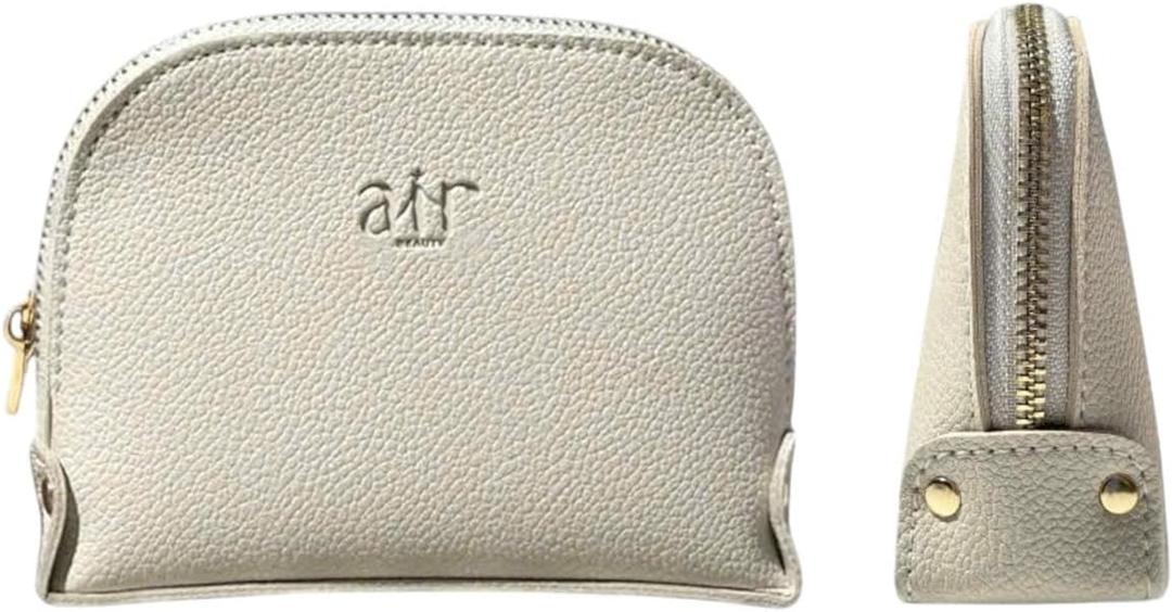 2 x Small Makeup Bag For Purse - Elegant & Compact Cosmetic Pouch For On-The-Go Beauty - Travel Essentials (Gray)