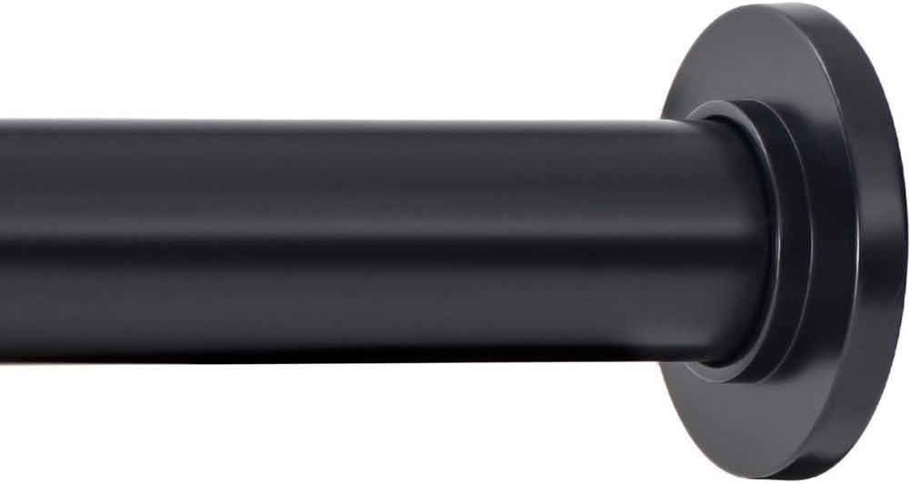 Ivilon Tension Curtain Rod - Spring Tension Rod for Windows or Shower, 54 to 90 Inch. Black
