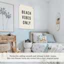 Beach Wall Decor Linen Canvas BannerBeach Signs Wall Decor Hanging Flag Banner for Homes Playrooms NurserySummer Displays, Ocean Themed Bedroom Decor 18x25 Inch (Beach vibes only)