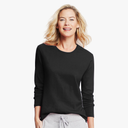 Hanes Women's Long-Sleeve Black, XL