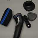 Philips Norelco Shaver 3900 Series, Wet and Dry Electric Shaver, P-Cap, Travel Pouch, Charging Stand, Storm Blue, Model S3341/92 (Silver New)