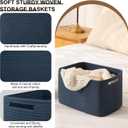 OIASKET Storage Baskets for Organizing, Woven Decorative Baskets for Shelves - Books, Towels, and Clothes, Cotton Rope Toy Storage Bins, 12.7''Lx9''Wx7.8''H, Pack of 4, Blue