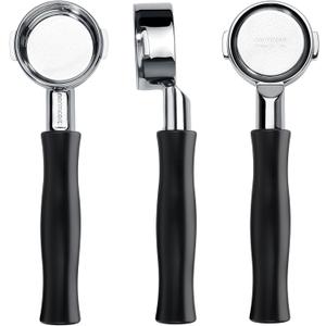 Normcore 57mm Bottomless Portafilter Compatible with Lelit 57 Groups - Anna and Anita, Naked Portafilter with Black Anodized Aluminum Handle