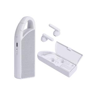 Acoustic Research White Bluetooth Wireless Speaker with Earbuds Duo