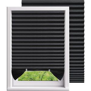 Temporary Shades Blackout Pleated Paper Blinds 35" W x 59" H Black 4PCS
No Drill Cordless Pleated Paper Blinds,Temporary Darkening Shades, DIY Self Adhesive Cut to Size Window Coverings with Clips