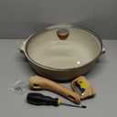 SENSARTE Ceramic Nonstick Frying Pan Skillet with Lid, 12 Inch Large Deep Frying Pan, 5 QT Saute Pan, Induction Pan, Healthy Non Toxic Cooking Pan with Helper Handle, PFOA PFAS PTFE Free