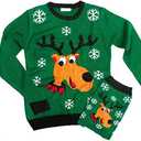 Matching Pet & Owner Sweaters - 100% Acrylic Pet Parent Dog Ugly Christmas Sweater - Rad Reindeer, Human Unisex XL (Fits Like Women's XL/Men's M) - Add Dog Sweaters to Cart Separately