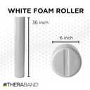 THERABAND Pro Foam Roller, 6" x 36" Round; White Back Roller, Compact 6 Inch Diameter for Deep Tissue Massage, Physical Therapy, Myofascial Release, Core Stabilization