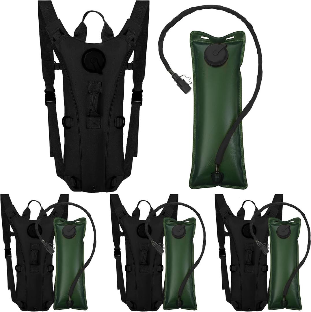 Liliful Pack of 4 Hydration Pack Backpack with 3 Liter Water Bladder Tactical Hiking Water Backpack with Hydration Bladder Military Daypack for Hiking Cycling Climbing