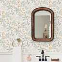 Rugreat Modern Floral Wallpaper Peel and Stick Boho Leaf Flower Contact Paper for Cabinets Self Adhesive Removable Wallpaper for Bathroom Waterproof Botanical Contact Paper Colorful 197inL 17.3inW