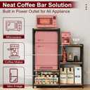 Mini Fridge Stand Coffee Bar Cabinet Station With Small Refrigerator Insert Storage Space, Shelf Organizer For Dorm Microwave To Sit On, Baker Rack for Office, Big Table To Go Over Hide Minifridge, 15.7"D x 40.5"W x 48.8"H