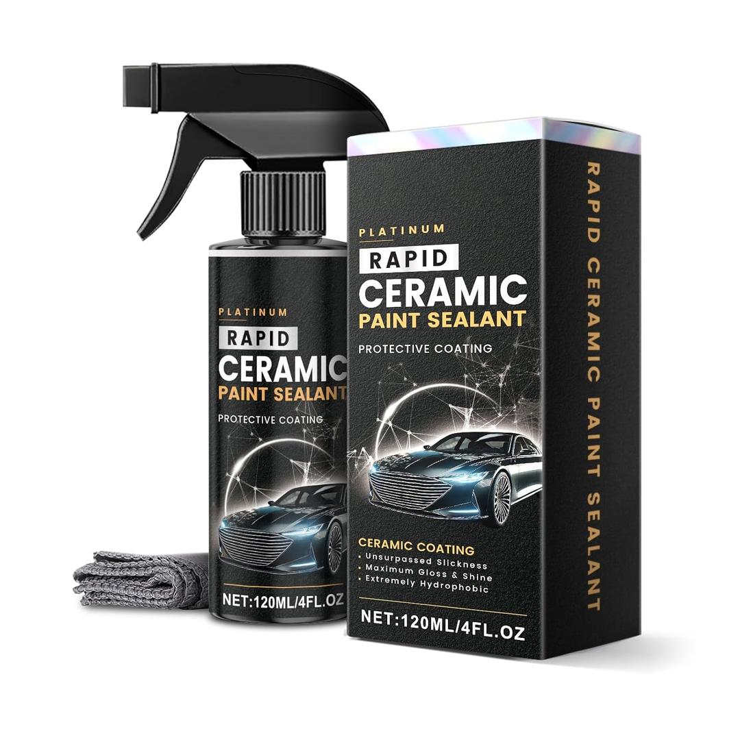 Platinum Rapid Ceramic Paint Sealant Spray (120ML) - Maximum Gloss & Shine,Extremely Hydrophobic,Unmatched Slickness,Protective Spray Coating