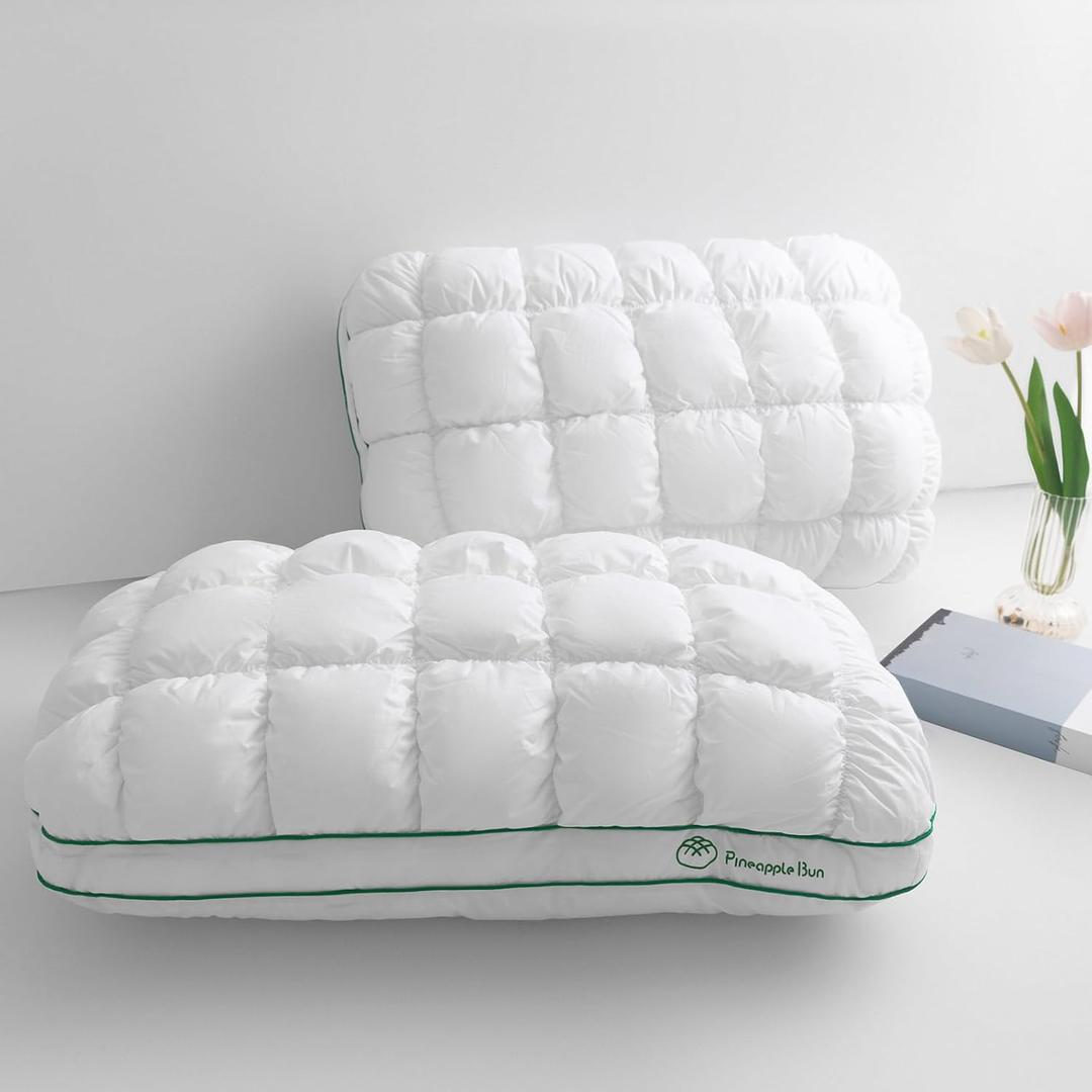 YOUR MOON Fluffy Support Bed Pillow King Size Set of 2, Super Soft Premium DownAlternative Filling for Sleeping, Luxury Hotel Quality Bed Pillows for Side Sleeper (White)