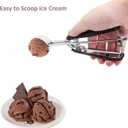 Ice Cream Scoop, 18/8 Stainless Steel Cookie Scoop, Cookie Scoops for Baking, 2 Tbsp/ 30 ml/ 1 oz Cookie Dough Scoop, Ice Cream Scooper with Trigger Release, Cookie Scooper for Baking (Black)