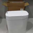 funest Bathroom Trash Can with Lid, Automatic Motion Sensor Trash Can, 3.5 Gallon Garbage Can, Type-C Rechargeable, Bag-Holding Design, One-Pull Auto Packing, Quiet-Close Hinge for Bedroom, Office