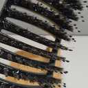 KTKUDY Detangling Brush Boar Bristles Hairbrush Make Hair Shiny & Healthier Curved and Vented Detangler Brush for Women Men Kids Wet & Dry Hair (Black)