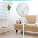 BLACK+DECKER 16-Inch Pedestal Fan, BFP16MXW, Oscillating Fan for Home and Office, Standing Fan with 3 Speed Settings, Height Adjustable with Adjustable Head Tilt, White
