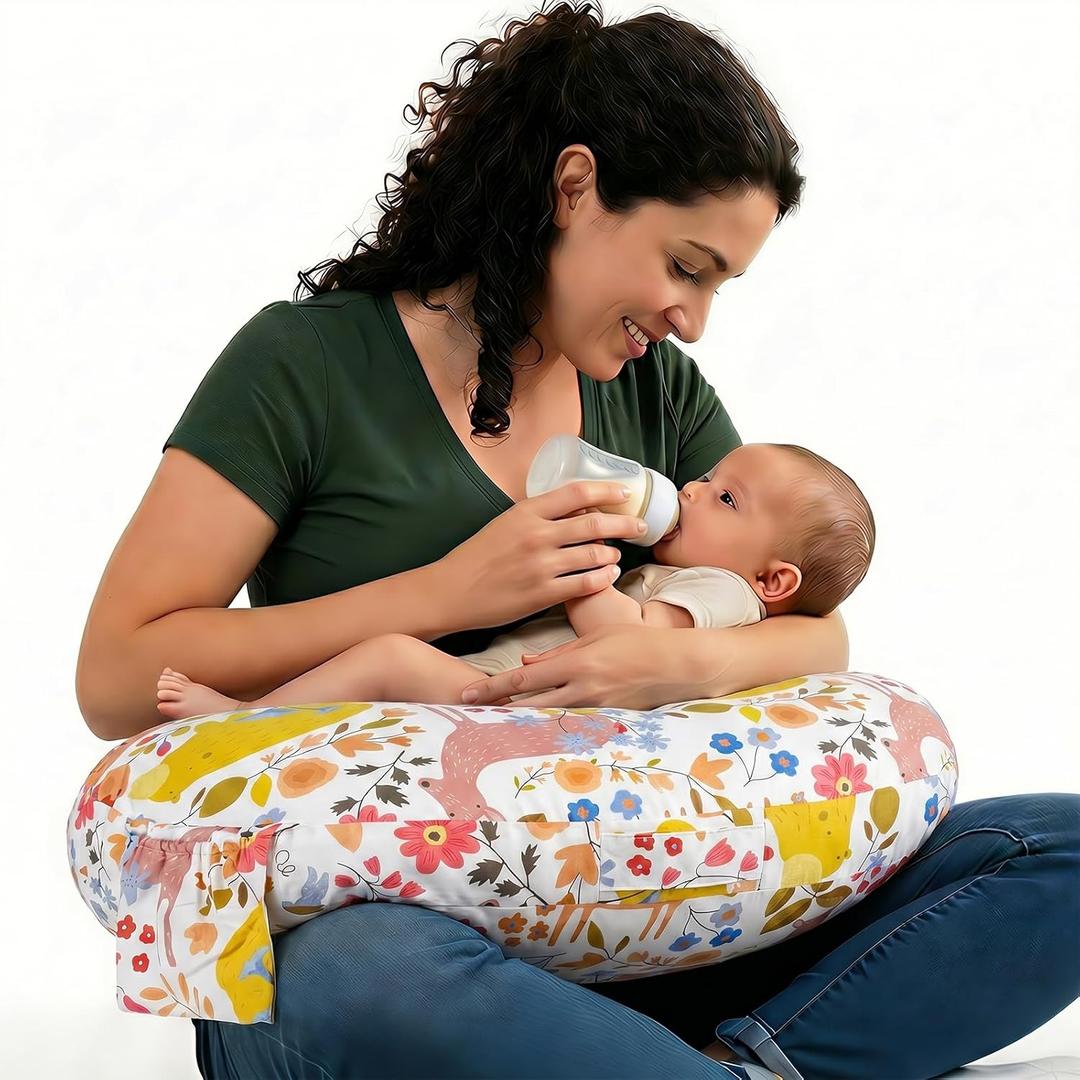 x-vesolje Plus Size Nursing Pillow Wider Support, Breastfeeding Pillow with Adjustable Strap Fit All Body Type, Ergonomic Breast Feeding Pillow, Baby Feeding Pillow for Mom- Max Size (Jungle)
