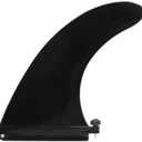 Generic Premium SUP Single Center Fin: No-Tool Installation with Screw, Fiberglass Reinforced Replacement Fin for Paddle Boards, Large, Black