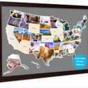 USA Photo Map - 50 States Travel Map 24 x 36 in, Includes Photo Maker, Idea Gift for Lovers Couples Adventurers, United States Weve Visited Vocation Travel Tracker Wall Dcor (Frame NOT Included)