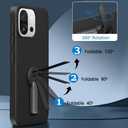 Compatible for Oneplus 13S / 13T Phone Case with Screen Protector, 360 Rotatable Folding Hidden Kickstand/Stand Silicone TPU Protective Cover Case for Oneplus 1+ 13S/13T 5G 2025 - Black