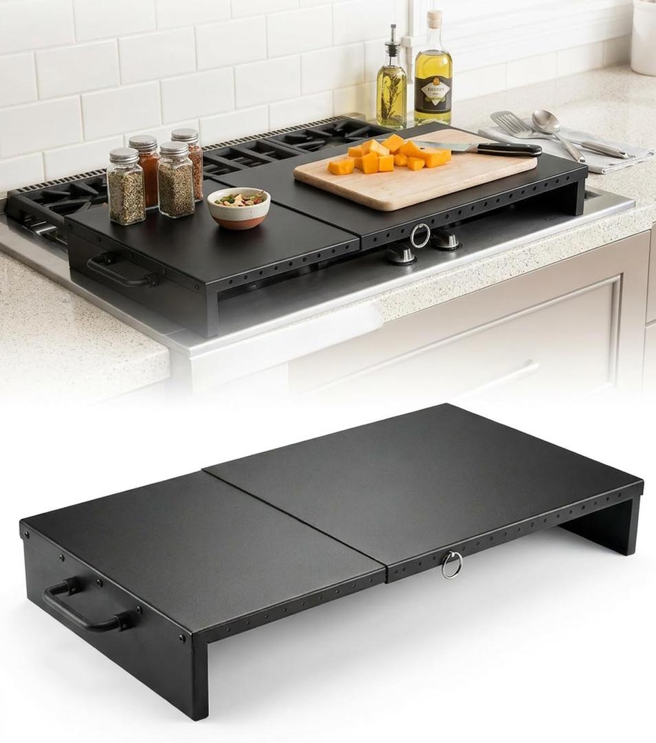 Expandable Stove Top Cover for Gas&Electric Range Heavy-Duty Steel | Workspace for Kitchen Sinks, RVs, Campers & Small Kitchens Instantly Adds Counter Space 15.75"-28.74" L x 11.81" W x 3.15"H