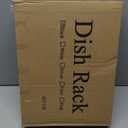 SNTD Dish Drying Rack - Small Dish Rack for Kitchen Counter, Stainless Steel Dish Drainer with Utensil Holder and Drainboard, 11" W x 15" L (Black)