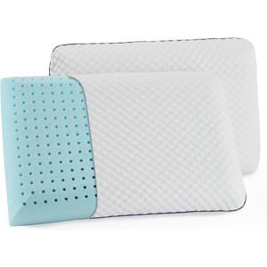 WEEKENDER Gel Memory Foam Pillow - Queen Size - 2-Pack - Medium Firm Feel - Neck & Shoulder Support - For Back & Side Sleepers - Home, Hotel, & Hospital Essentials