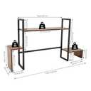 Computer Desktop Bookshelf, 2-Tier Countertop Hutch Display ShelfDesk Storage OrganizerMultipurpose Desk Organizer for Home Office Dorm (NoDrawer Brown)