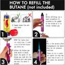 Torch Butane Lighters,Lighter Refillable Butane Fuel Soft Flame Adjustable Pen Torch Windproof Lighters, 2 Pack Purple(Gas Not Included)
