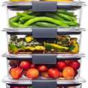 Rubbermaid Brilliance Food Storage Containers BPA Free Airtight Lids Ideal for Lunch Meal Prep & Leftovers Set of 4 (3.2 Cup)