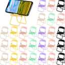 Flutesan 28 Pcs Mini Folding Chair Cell Phone Stand Desktop Foldable Mobile Phone Holder Folding Chair Cradle for Desk (Candy)