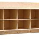 Contender Cubby Storage Organizer Cubes, Daycare Shelves with 10 Cubbies with Hooks and Shelf, Hanging Wall Mount, Furniture for Kids Toys, Classroom, 47-inch Width