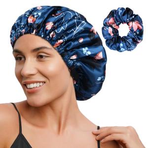 YANIBEST Adjustable Satin Bonnet Double Layer Hair Bonnet for Sleeping Bonnets for Women Hats Curly Natural Hair, Orchid (One Size)