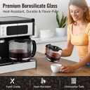 Glass Coffee Carafe Compatible with DeLonghi Espresso Machine, 10 Cup Coffee Pot Replacement Compatible with Models 3066, 3067, 3093, 3094, 3111, 3112, KF140, KF863, Part 7313283649/ AS00000675