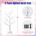 4th of July Decorations,2 Pack 2 FT Birch Tree with Led Lights,4th of July Tree for Home Hanging Ornaments,Patriotic Tree for Patriotic Decorations,Christmas,Table Decor,Battery Operated