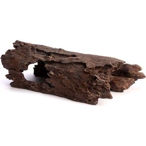 Lizard, Snake or Reptile Hide. XL Large 14" Hollow Log for Aquarium or Fish Tank. Bearded Dragon or Gecko Tank Accessories. Natural Looking Basking Platform, Shrimp or Betta Fish Hideout