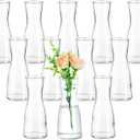 Hewory Glass Bud Vases for Centerpieces - Clear Small Flower Vase Set of 12, Modern Minimalist Cute Mini Decorative Bulk Vases for Wedding Bridal Shower Birthday Party Events Dining Room Table Decor